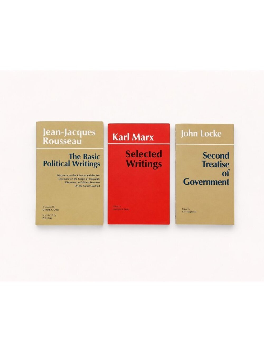 Hackett Classics of Political Thought 3-Book Set Rousseau Marx Locke Philosophy